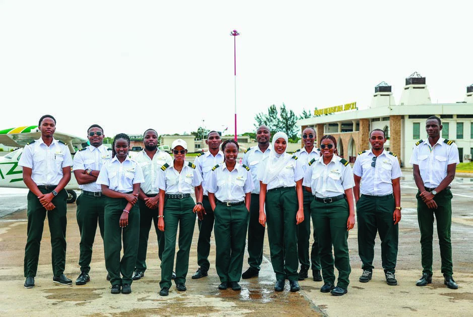 A group of aviation trainees